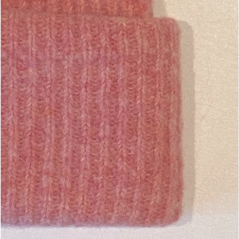 NWT Wool Rag & Bone Superfine Italian Merino Wool Pink Beanie Hat with Pom FIRM$ - Picture 14 of 16
